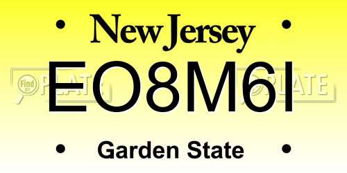 EO8M6I New Jersey License Plate