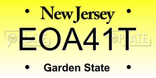 EOA41T New Jersey License Plate