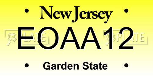 EOAA12 New Jersey License Plate