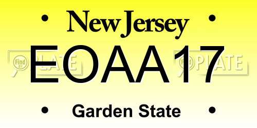 EOAA17 New Jersey License Plate