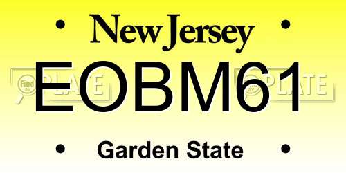 EOBM61 New Jersey License Plate