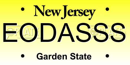 EODASSS New Jersey License Plate