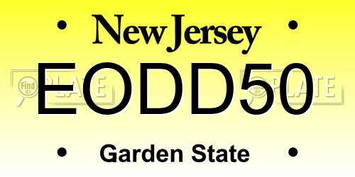 EODD50 New Jersey License Plate