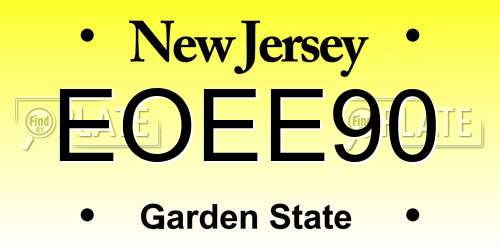 EOEE90 New Jersey License Plate