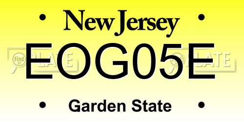 EOG05E New Jersey License Plate