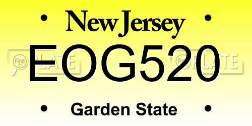 EOG520 New Jersey License Plate