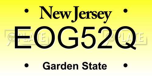 EOG52Q New Jersey License Plate