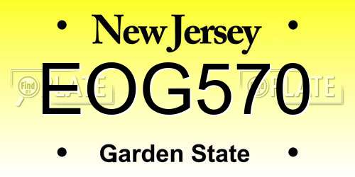 EOG570 New Jersey License Plate