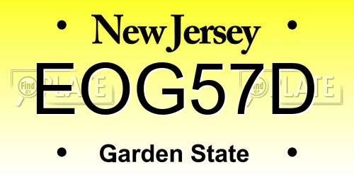 EOG57D New Jersey License Plate