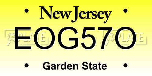 EOG57O New Jersey License Plate