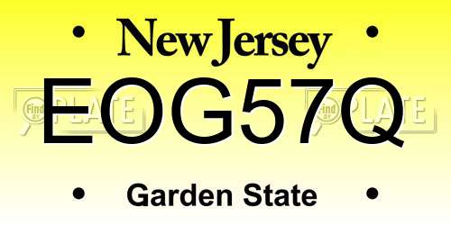 EOG57Q New Jersey License Plate