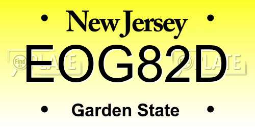 EOG82D New Jersey License Plate