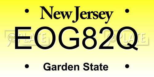 EOG82Q New Jersey License Plate