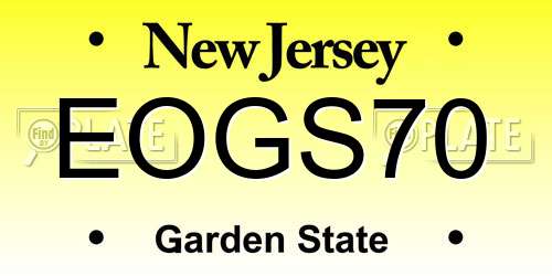 EOGS70 New Jersey License Plate