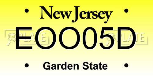 EOO05D New Jersey License Plate
