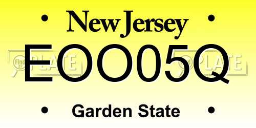 EOO05Q New Jersey License Plate