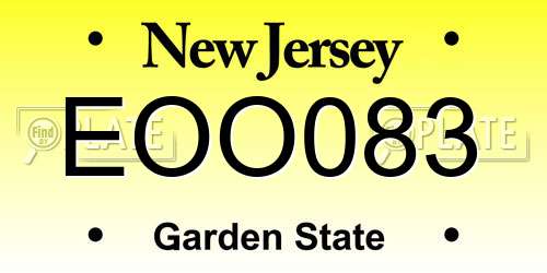 EOO083 New Jersey License Plate