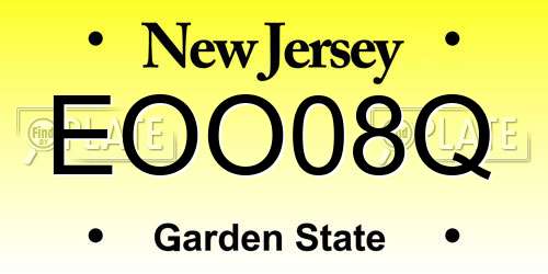 EOO08Q New Jersey License Plate