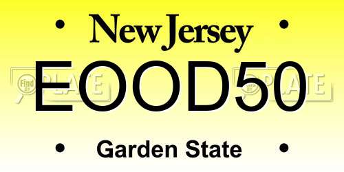 EOOD50 New Jersey License Plate