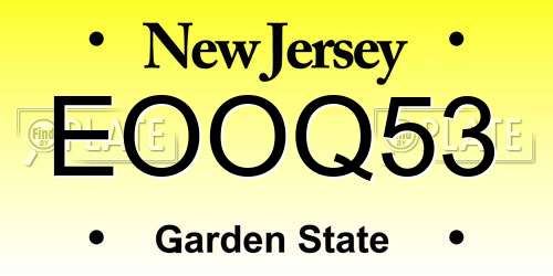 EOOQ53 New Jersey License Plate