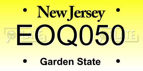 EOQ050 New Jersey License Plate