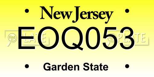 EOQ053 New Jersey License Plate