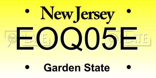 EOQ05E New Jersey License Plate