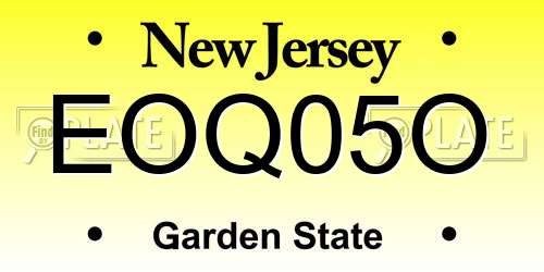 EOQ05O New Jersey License Plate