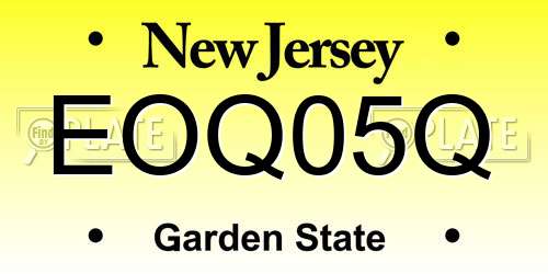 EOQ05Q New Jersey License Plate
