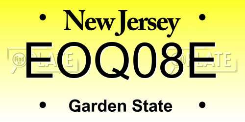 EOQ08E New Jersey License Plate