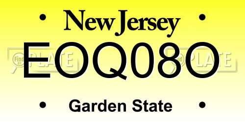 EOQ08O New Jersey License Plate