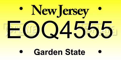 EOQ4555 New Jersey License Plate