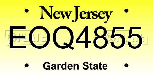 EOQ4855 New Jersey License Plate