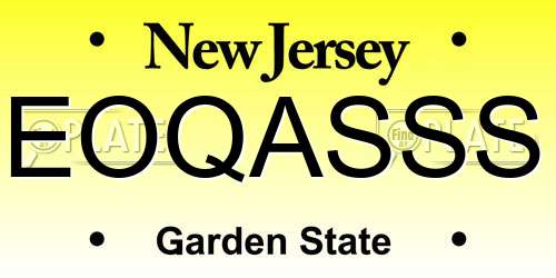 EOQASSS New Jersey License Plate