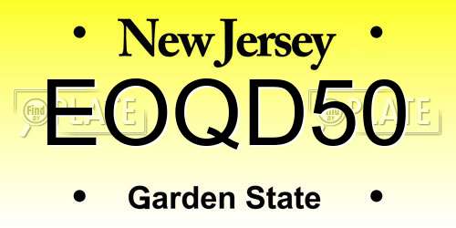 EOQD50 New Jersey License Plate