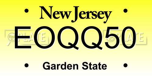 EOQQ50 New Jersey License Plate