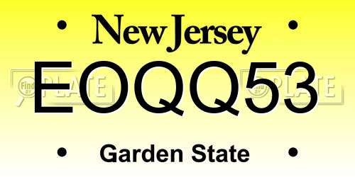 EOQQ53 New Jersey License Plate