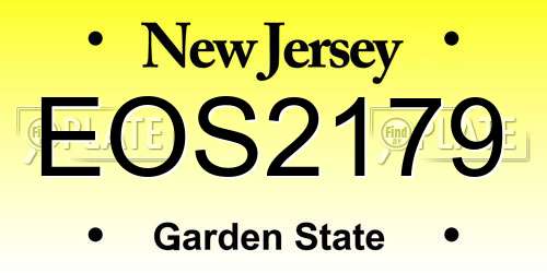 EOS2179 New Jersey License Plate