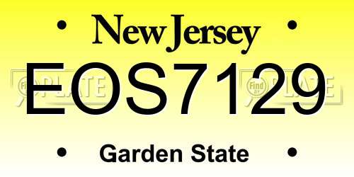 EOS7129 New Jersey License Plate