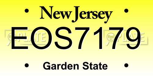 EOS7179 New Jersey License Plate