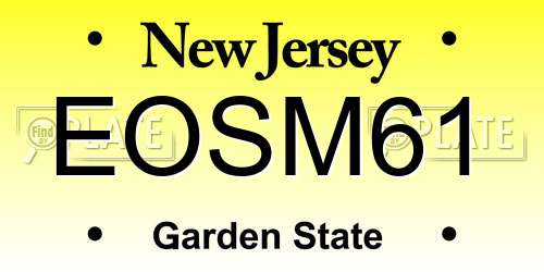 EOSM61 New Jersey License Plate