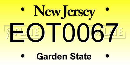EOT0067 New Jersey License Plate