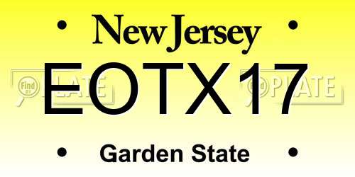 EOTX17 New Jersey License Plate