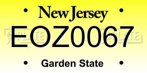 EOZ0067 New Jersey License Plate