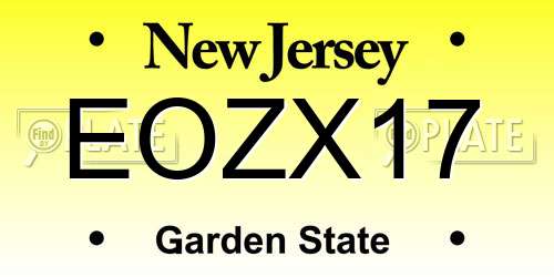 EOZX17 New Jersey License Plate