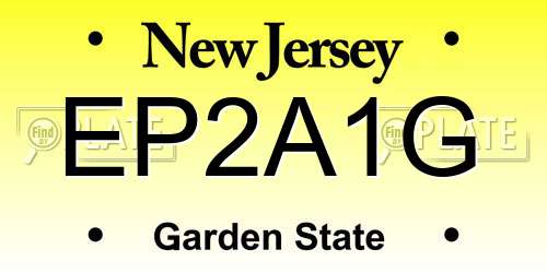 EP2A1G New Jersey License Plate