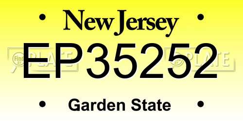EP35252 New Jersey License Plate
