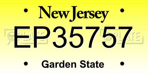 EP35757 New Jersey License Plate