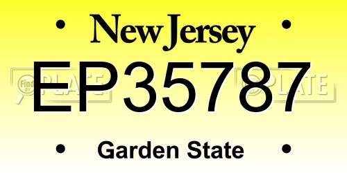 EP35787 New Jersey License Plate