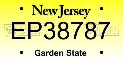 EP38787 New Jersey License Plate